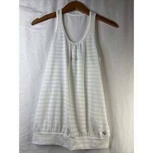 Lija‎ Tank Top activewear Mesh back horizontal stripe White Women size: XSmall